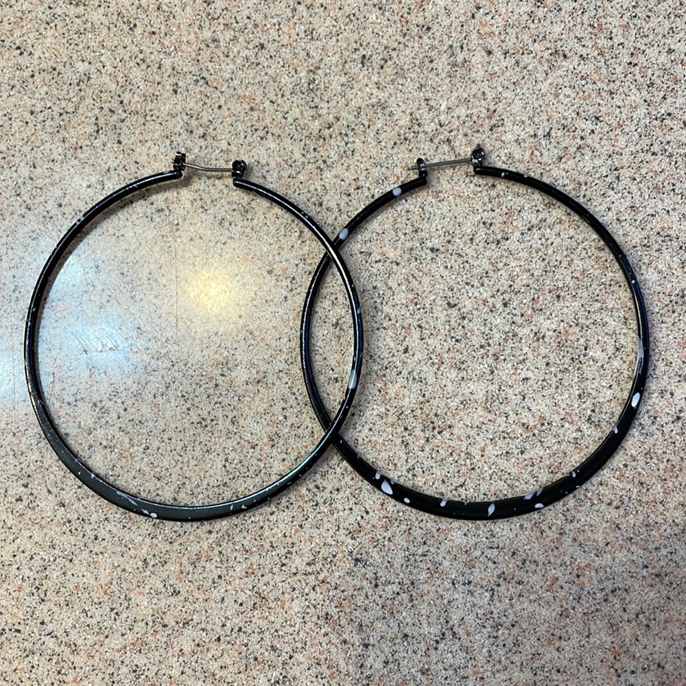 Black Hoop Earrings